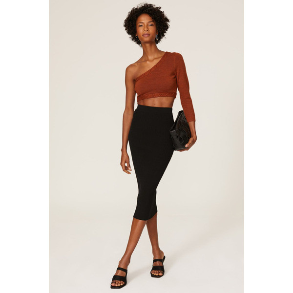 Victor Glemaud One Shoulder Cropped Sweater red | Rent the Runway