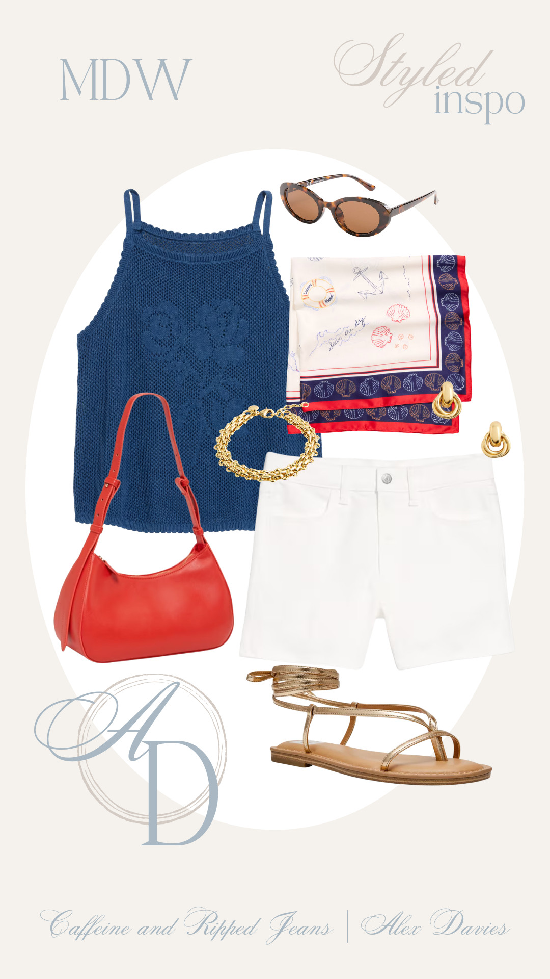// memorial day weekend outfit inspo // old navy sale // old navy finds // white denim shorts // white denim // gold lace up sandals // gold jewelry // july 4th outfit // americana outfit // 

 #LTKootd #LTKSeasonal #LTKSaleAlert