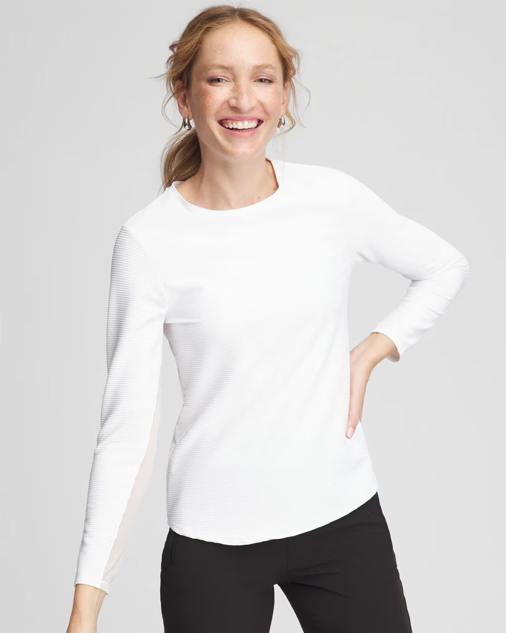 Zenergy® UPF Crew Neck Mesh-Inset Pullover | Chico's