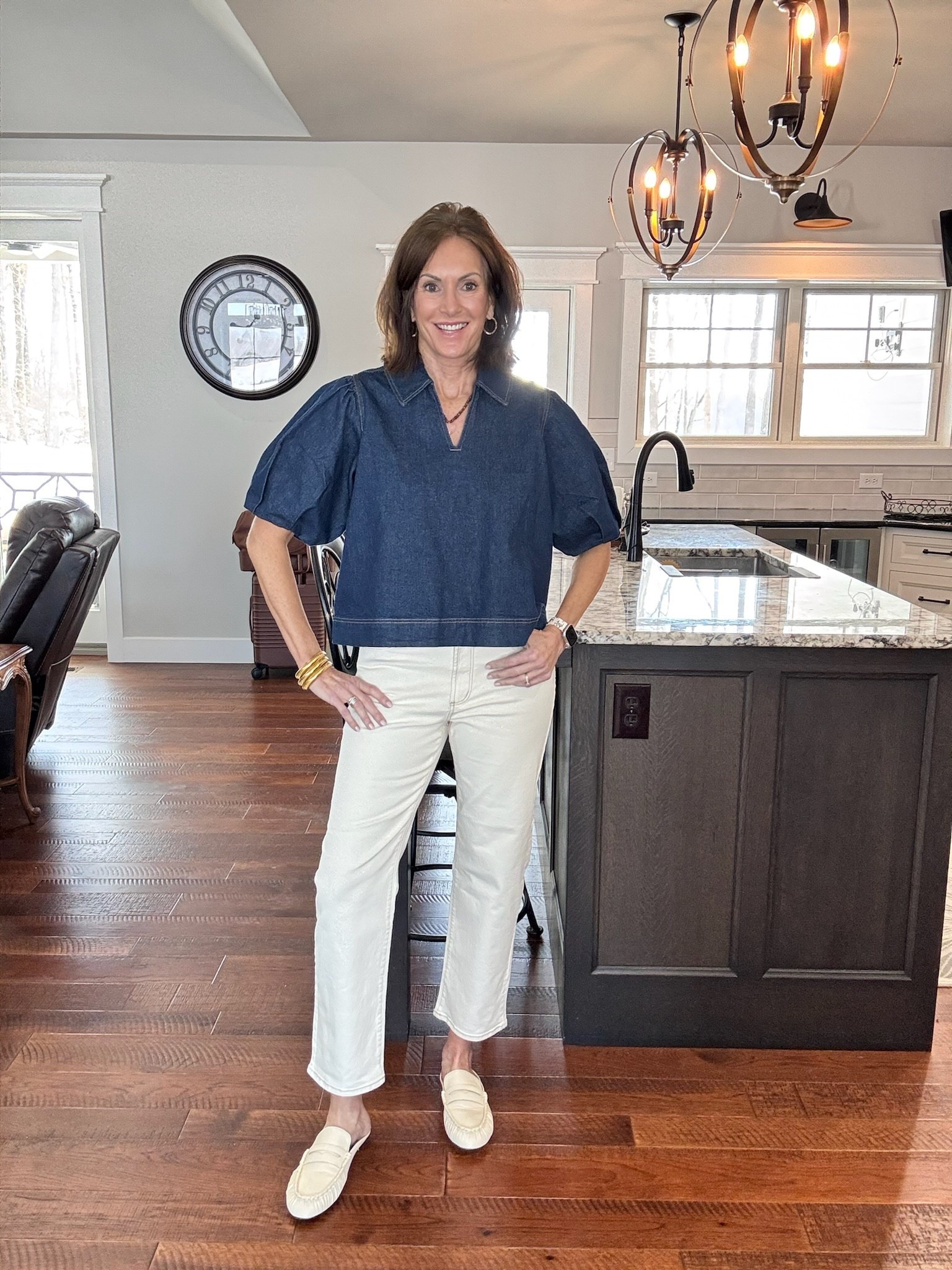 Loving this denim top for spring! Wearing a size medium/large for the top, 6/8 for pants, and a 10 in my shoes! 
-
-
- 

Women’s fashion, outfit inspo, outfit ideas, what to wear for, fashion over 40, fashion over 50, fall outfit ideas, winter fashion, winter styles, winter outfits, winter outfit inspo, trending fashion, chic style, winter to spring outfits, winter to spring style, winter to spring transition outfits, spring outfits, spring fashion, spring style,  women’s winter outfit, women’s spring outfit

#LTKootd #LTKOver40 #LTKSeasonal