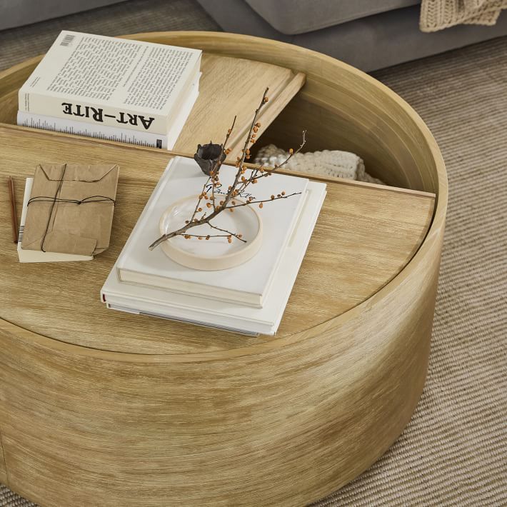 Volume Round Storage Drum Coffee Table (36") | West Elm (US)