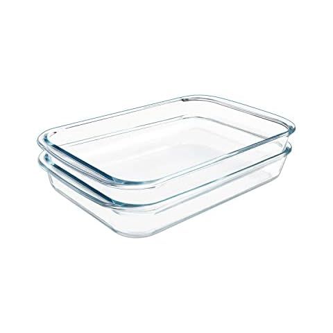 Pyrex Basics Clear Oblong Glass Baking Dishes, 2 Piece Value-plus Pack Set Made in the USA | Amazon (US)