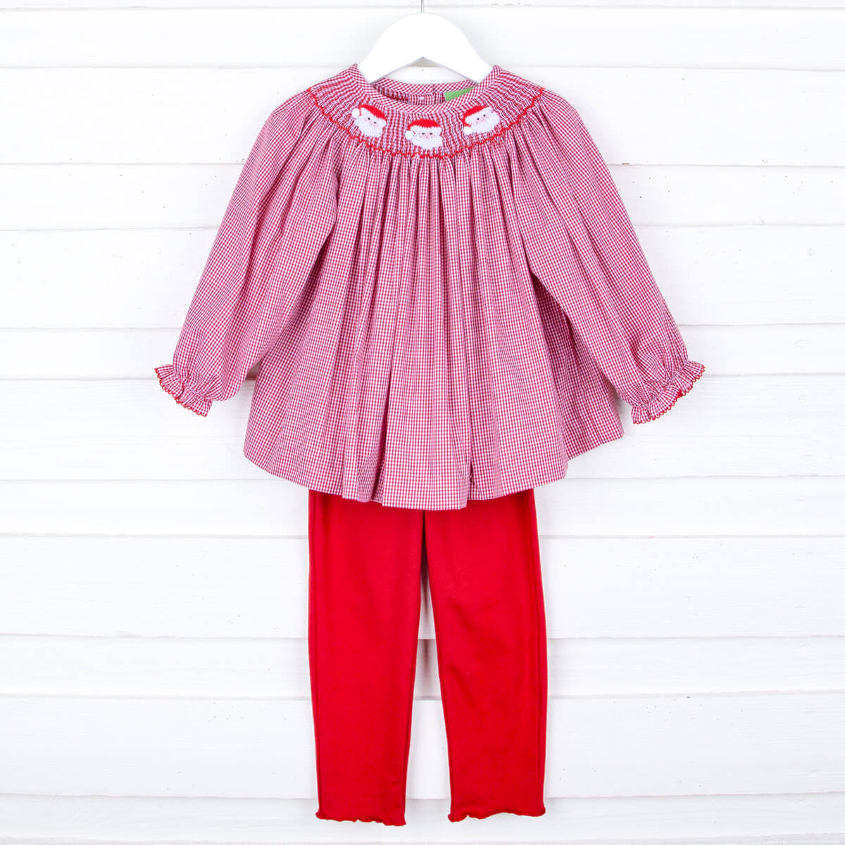 Santa's Favorite Smocked Long Sleeve Pant Set | Classic Whimsy