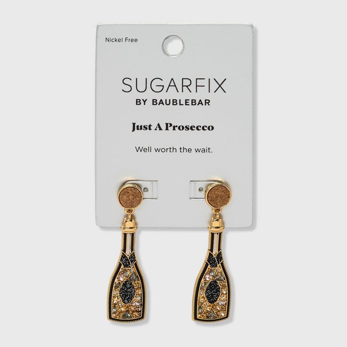 SUGARFIX by BaubleBar Crystal Champagne Drop Earrings - Black/Gold | Target