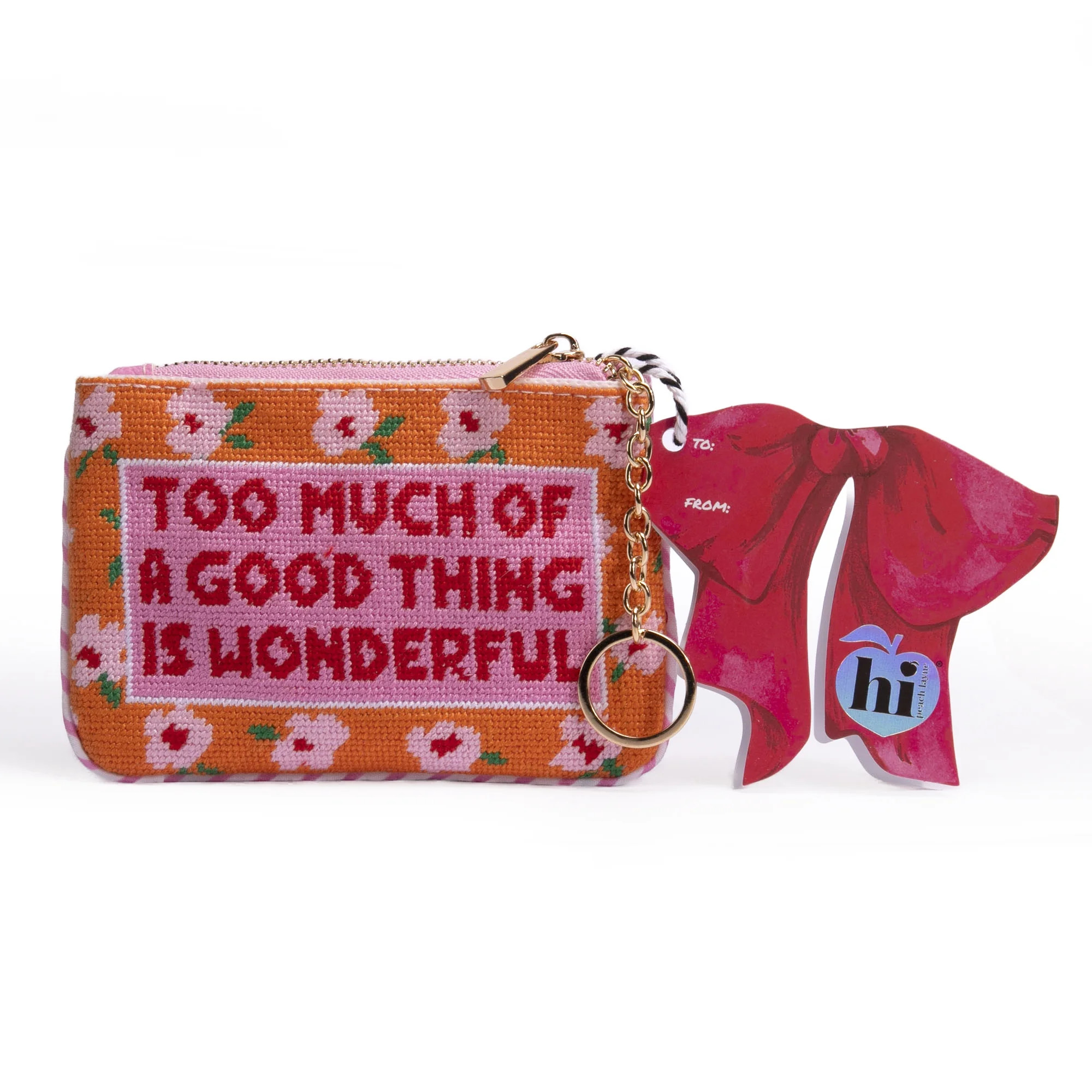 Hi Peach Layne Mother's Day Needlepoint Keychain Pouch 'Too Much of a Good Thing is Wonderful' | Walmart (US)