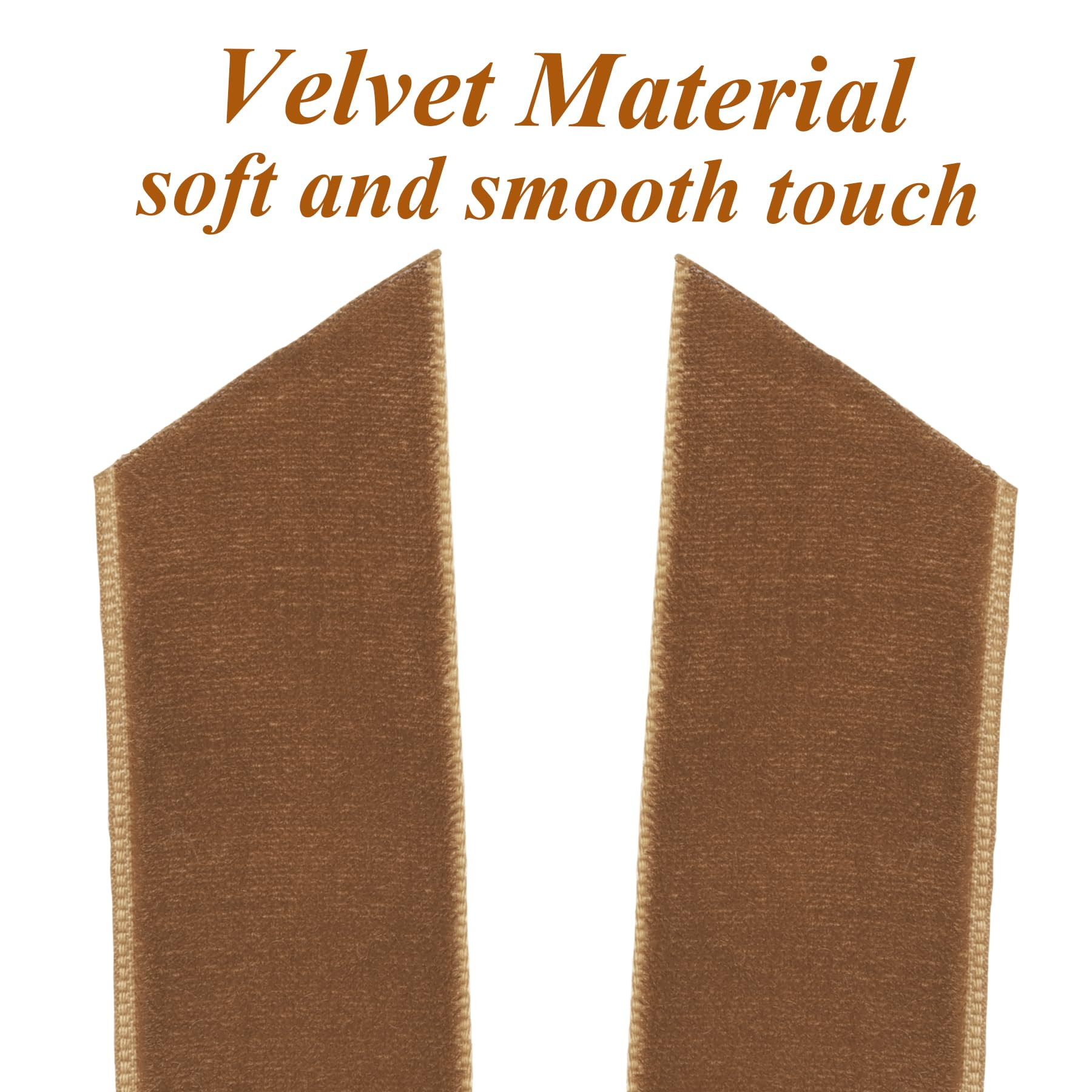 12Pcs Vintage Velvet Ribbon Bows Christmas Tree Decorations,5in x 10in Brown Xmas Ornaments for T... | Amazon (US)