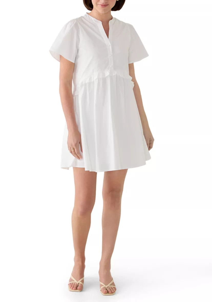 Women's Ruffle Trapeze Solid Dress | Belk