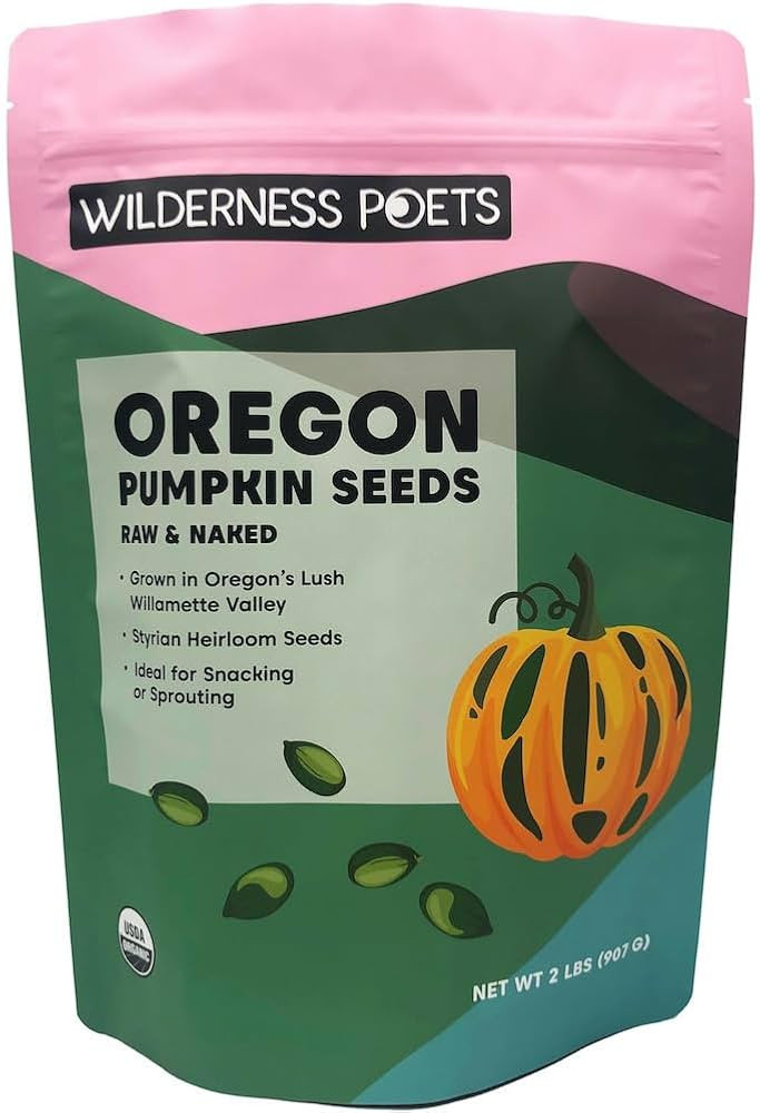 Wilderness Poets Oregon Pumpkin Seeds - Organic, Heirloom, Raw - No Shells, No Salt, Bulk Size (3... | Amazon (US)