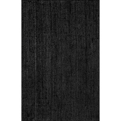 Nuloom Rigo Hand Woven Farmhouse Jute Area Rug, 6' x 9', Black | Target