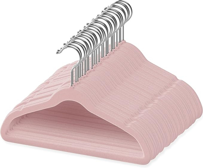 TechZoo 50 Premium Baby Velvet Hangers - 11" Inch Non-Slip Baby Hangers, Ultra-Slim Space-Saving ... | Amazon (US)