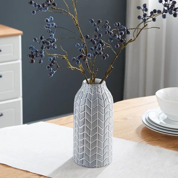 Medina Gray/White 10" Ceramic Table vase | Wayfair North America