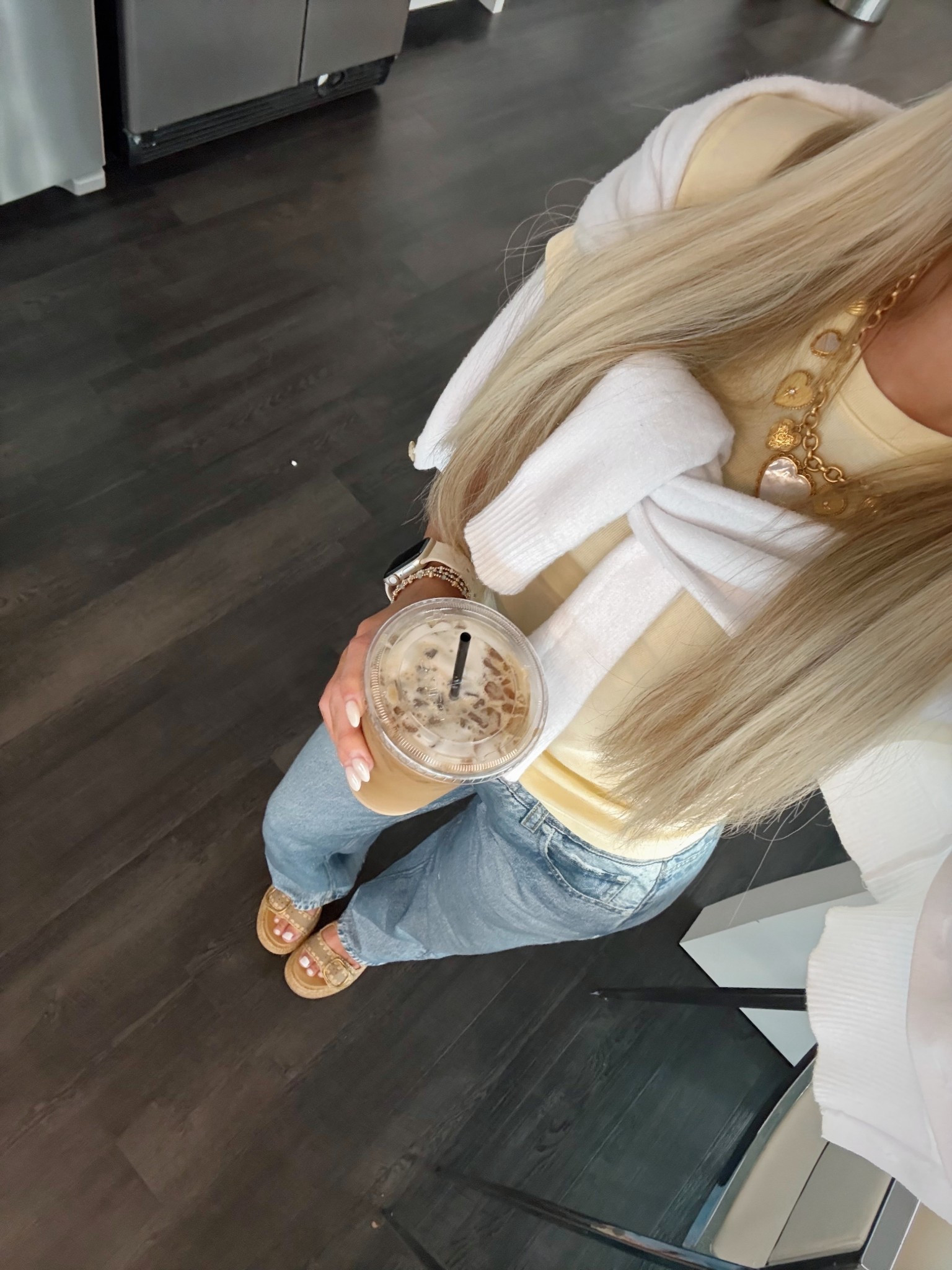 today’s ootd!!! 🧈🥐💛 butter yellow for the win. if you do not own a pair of these sweatpants jeans… you NEED them. they are so comfortable and look like REAL jeans. also, these are my favorite dolce vita platform sandals (no longer on the website) but they just came out with a pair that looks almost the EXACT same!!!🫶🏼

Wearing an XS in sweatpants jeans! 

#LTKStyleTip #LTKShoeCrush