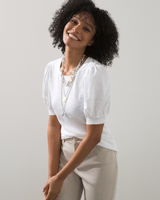 Puff Sleeve Slub Tee | Chico's