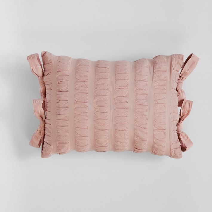 Seersucker Lumbar Pillow Cover | Pottery Barn Teen
