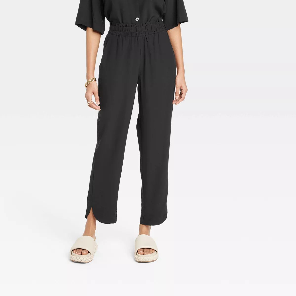 Women's High-Rise Tapered Ankle Crepe Pants - A New Day™ | Target