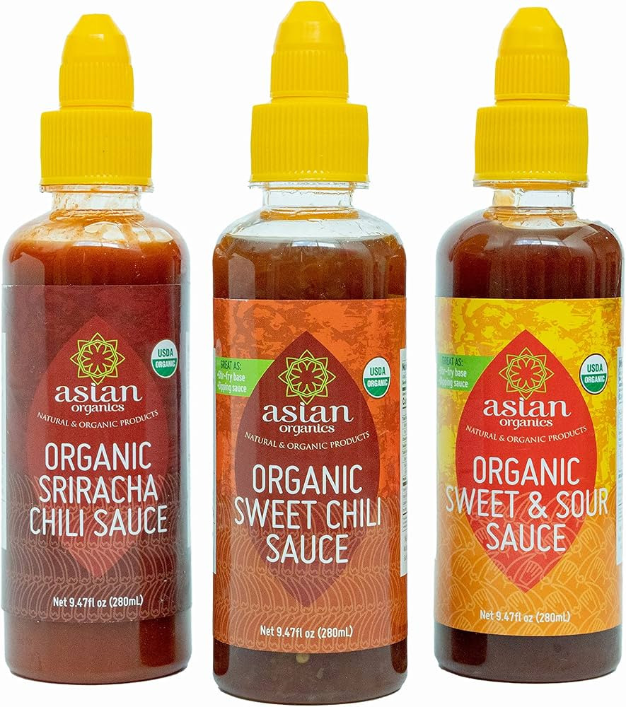 Asian Organics Variety 3-Pack; Organic Sweet Chili Sauce, Organic Sriracha, and Organic Sweet and... | Amazon (US)