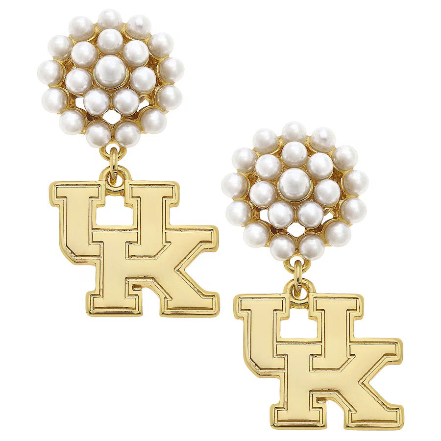 Kentucky Wildcats Women's Pearl Cluster 24K Gold Drop Earrings | Fanatics