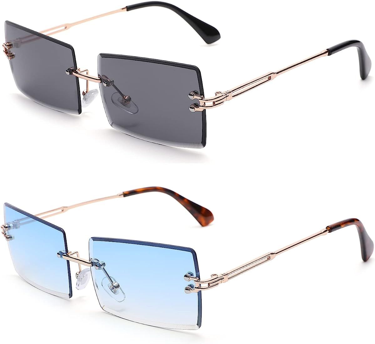 Pro Acme Rimless Rectangle Sunglasses for Women Men UV400 Protection 90s Stylish Eyewear Y2k Sung... | Amazon (US)