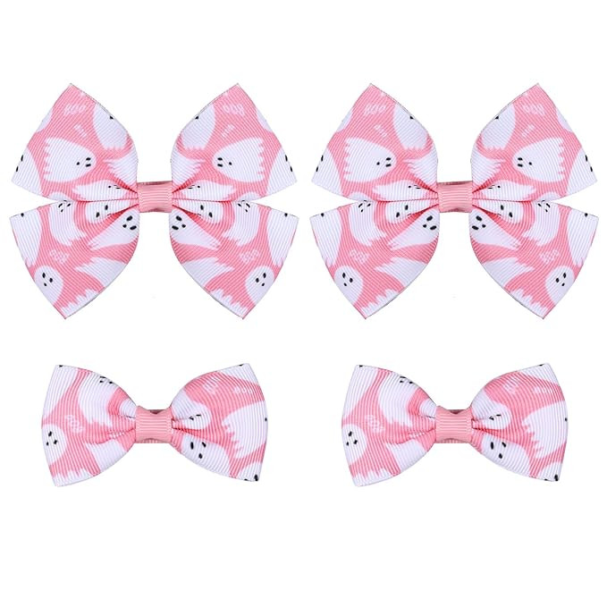4pcs Halloween Pink Ghost Decor Ribbon Hair Bows Alligator Clips for Girls Women Cute Boo Cheer B... | Amazon (US)