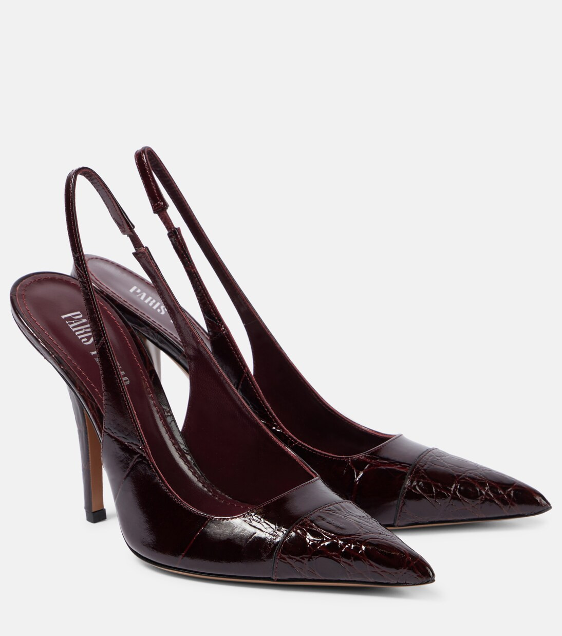 Miranda 105 croc-effect leather slingback pumps | Mytheresa (US/CA)