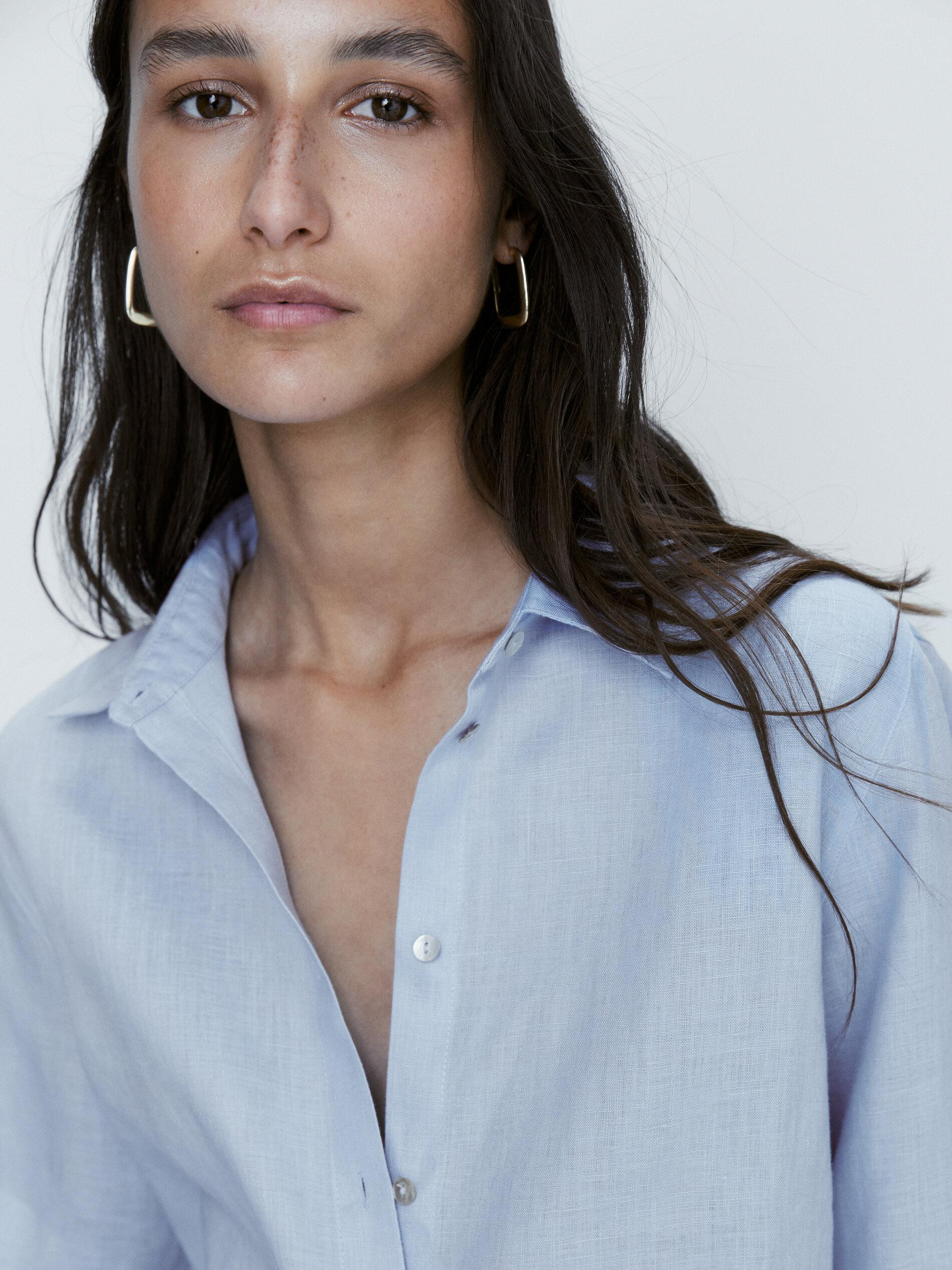 100% linen shirt | Massimo Dutti US