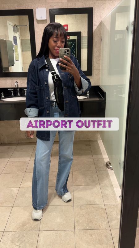 Love this oversized denim jacket. Great for travel. Runs big. Sized down to an XS. 
My flare bottom jeans are true to size. Wearing a 26. 

Denim, Jeans, Travel Outfit, Spring Outfit, 

#Jeans #AirportOutfit #TravelOutfit #Denim #Jacket #Ootd #SpringOutfit #LTKOver40 #LTKFashion 

#LTKfindsunder100 #LTKSeasonal #LTKVideo