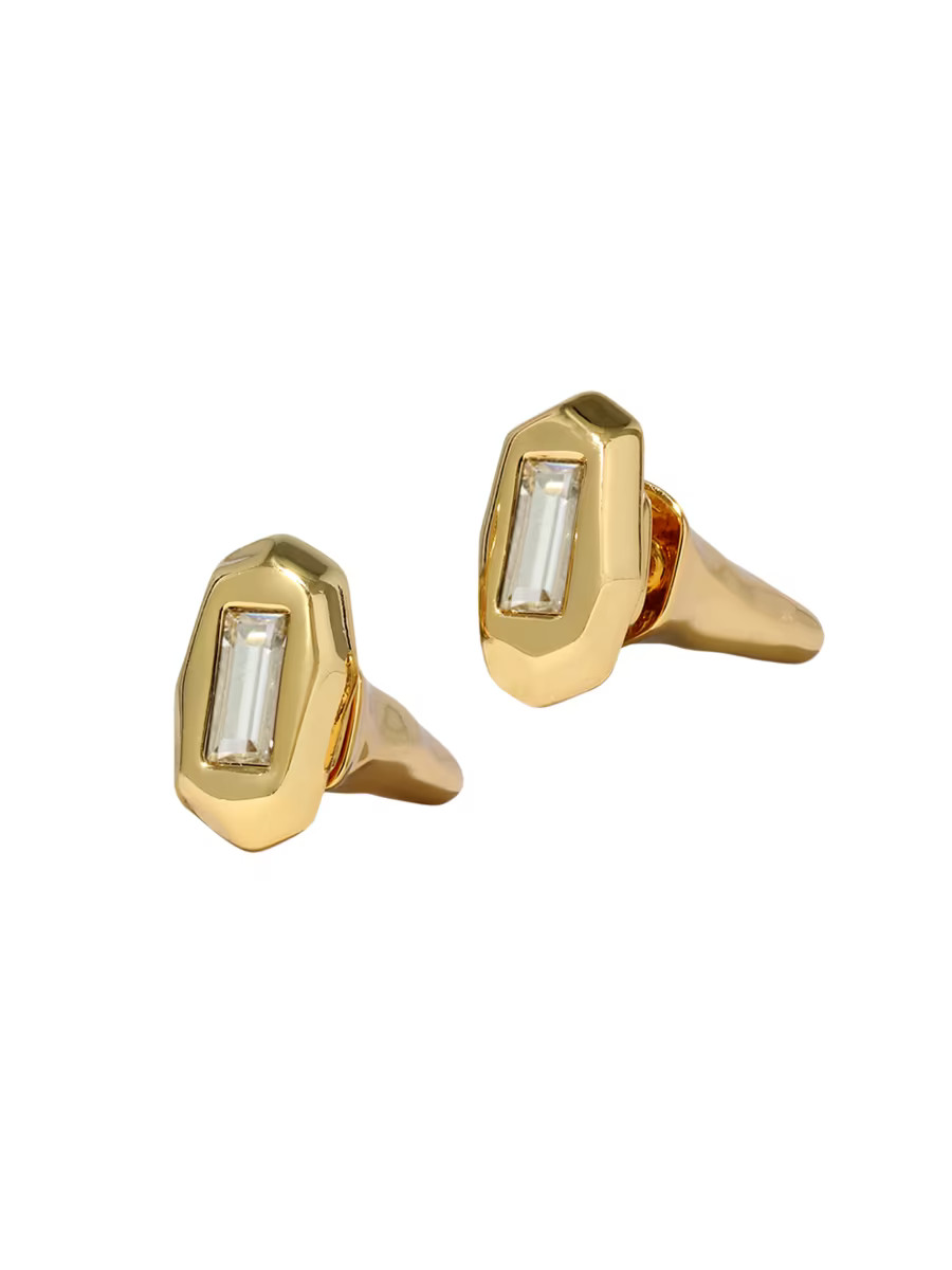 Alexis Bittar Molten 14K-Gold-Plated & Glass Crystal Stud Earrings | Saks Fifth Avenue | Saks Fifth Avenue