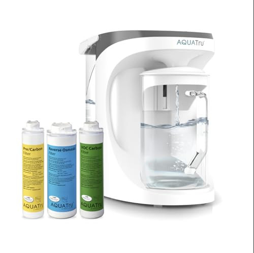AquaTru Carafe Countertop Water Purifier | Compact 4-Stage Reverse Osmosis System with Glass Carafe Removes 84 Contaminants Including Forever Chemicals, Lead & Fluoride | No Plumbing | Amazon (US)