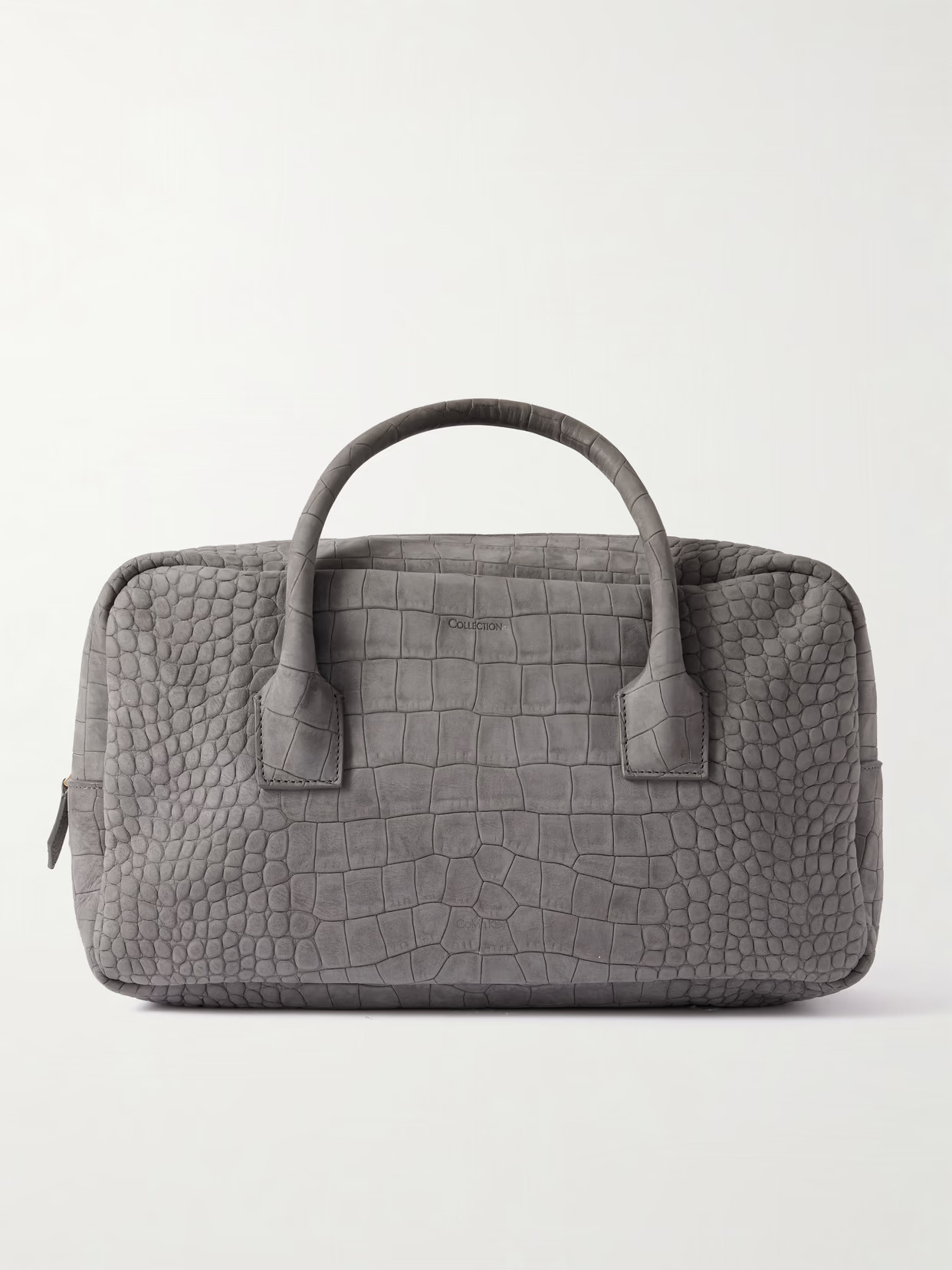 Calvin Klein Collection - America Duffle Medium Croc-effect Suede Tote - Gray | NET-A-PORTER (US)