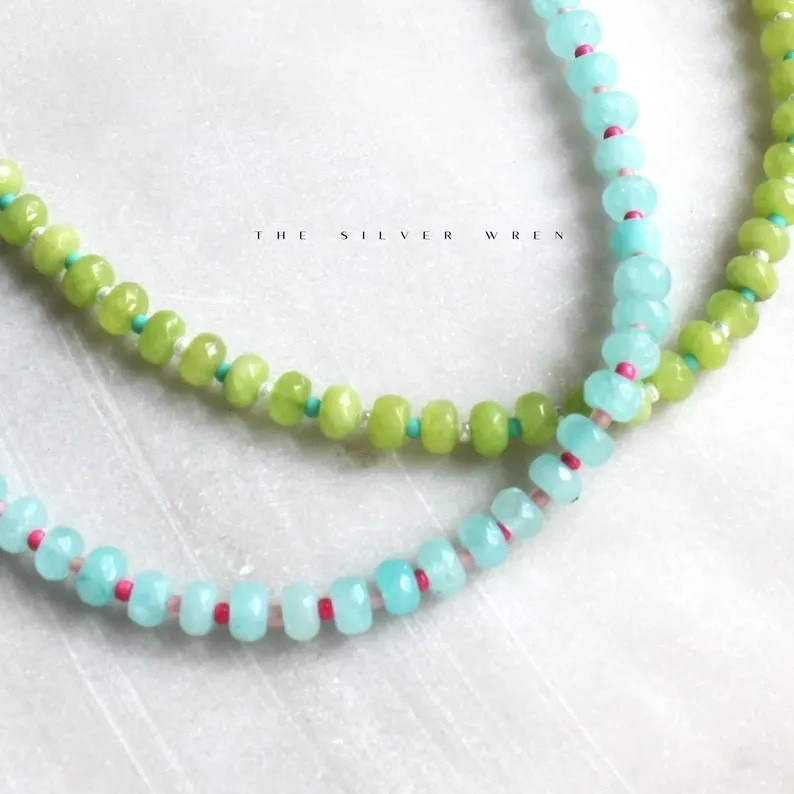 Trending Stone Candy Necklaces for Women, Summer Jewelry, Handmade Jewelry, Birthday Gifts for Her, Beaded Necklace, Women's Necklace, preppy style, preppy, summer, summer style Chunky Resin Beaded Necklace – Colorful Acrylic Statement Necklace – Retro Marbled Jewelry for Women