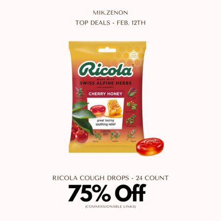 Price Drop Alert 🚨 75% off these Ricola cherry honey cough drops. It has 24 drops and provides soothing relief that lasts hours for a sore throat!

#LTKhome #LTKunder50 #LTKsalealert