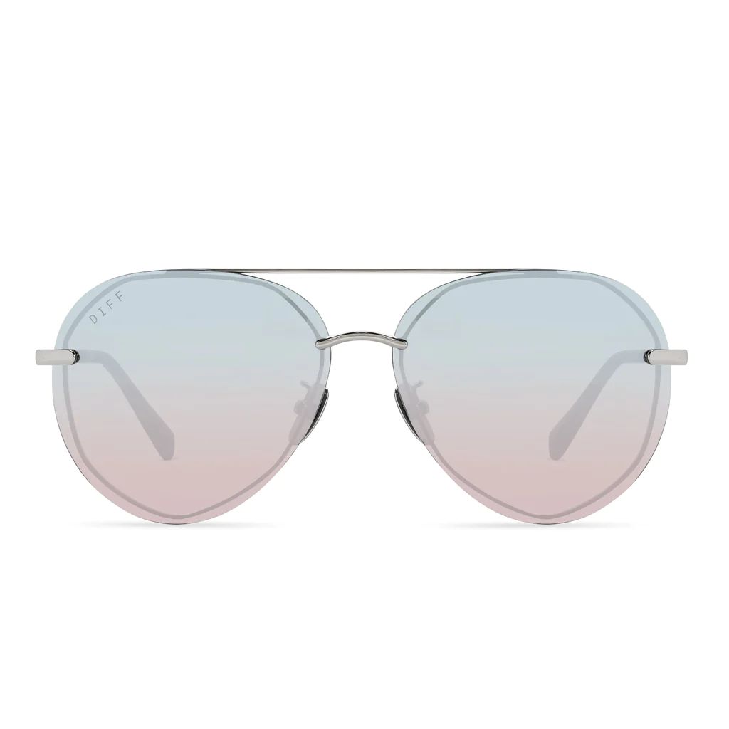 LENOX - SILVER + BLUE TO LAVENDER FLASH SUNGLASSES | DIFF Eyewear