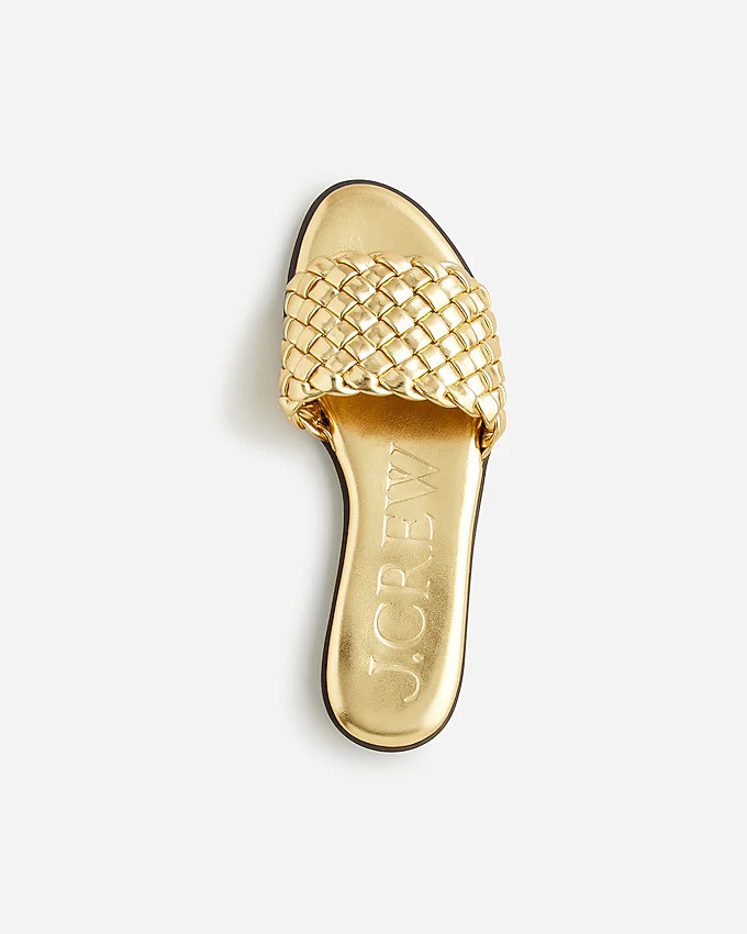 Georgina woven sandals in metallic leather | J. Crew US