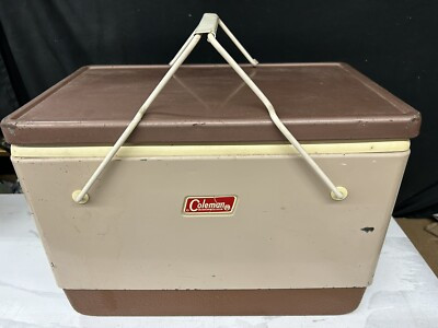 Vintage Coleman Cooler Beige & Brown | eBay US