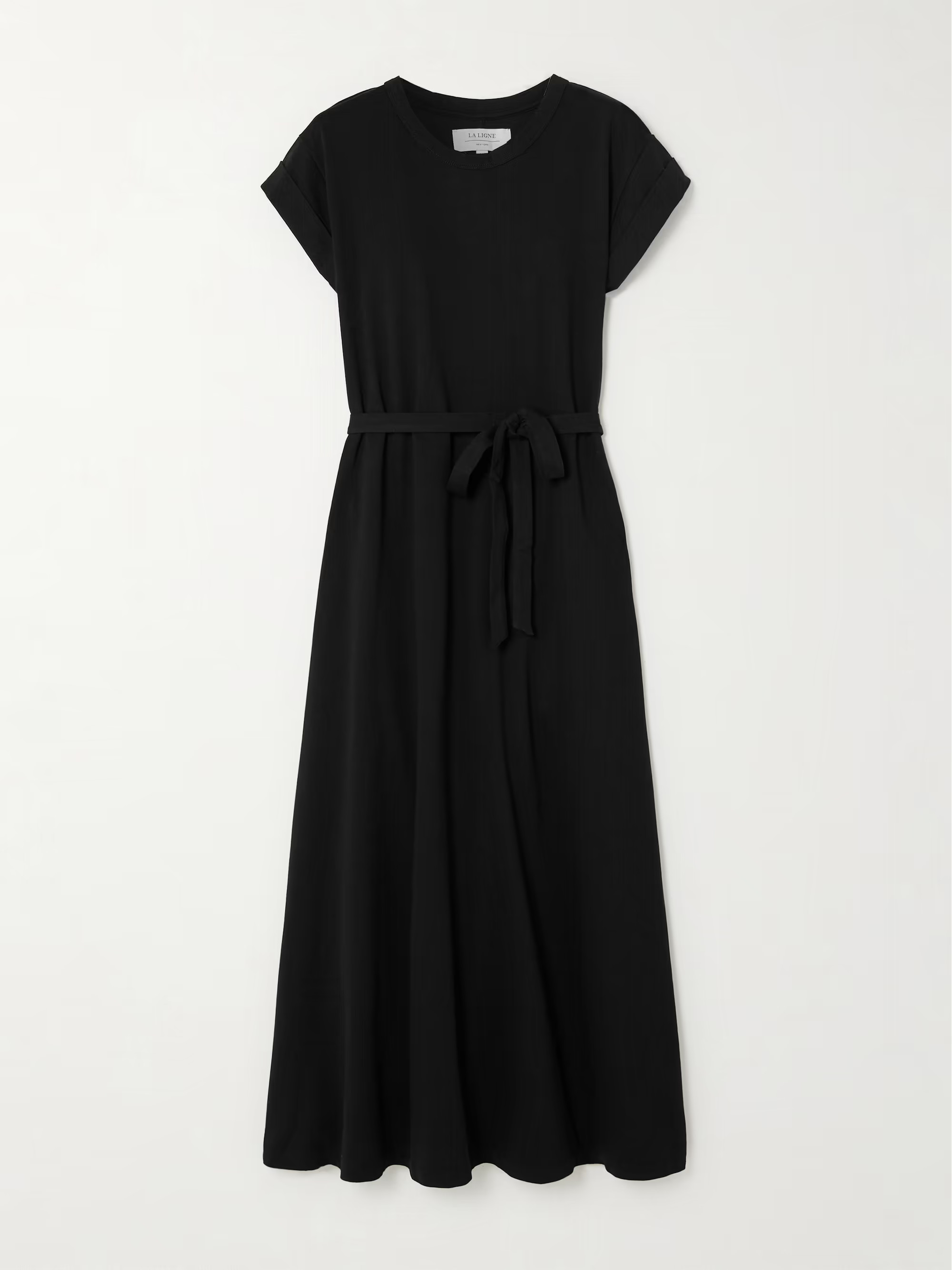 LA LIGNE Andie belted cotton-jersey midi dress | NET-A-PORTER | NET-A-PORTER (US)