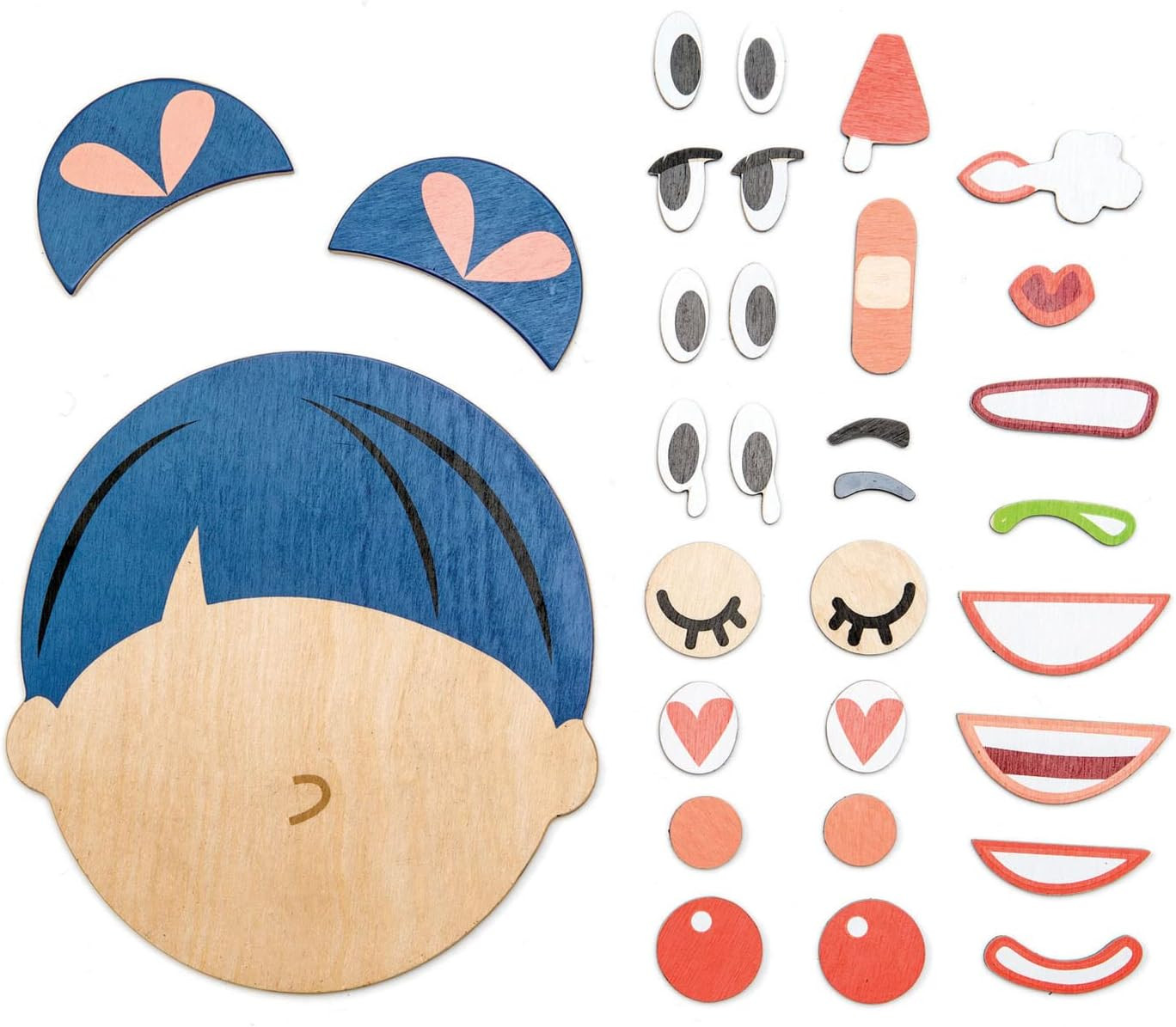 Tender Leaf Toys – What’s Up - 32 Pc Wooden Magnetic Puzzle Face Expression Learning Playset ... | Amazon (US)