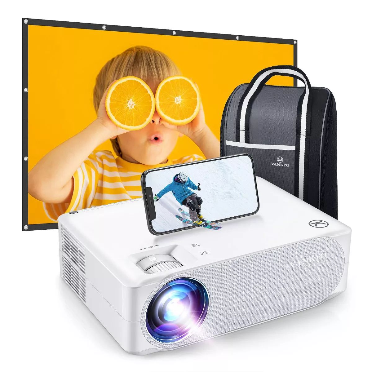 VANKYO Performance V630W Native 1080P Full HD Projector with Bonus Screen – White | Target
