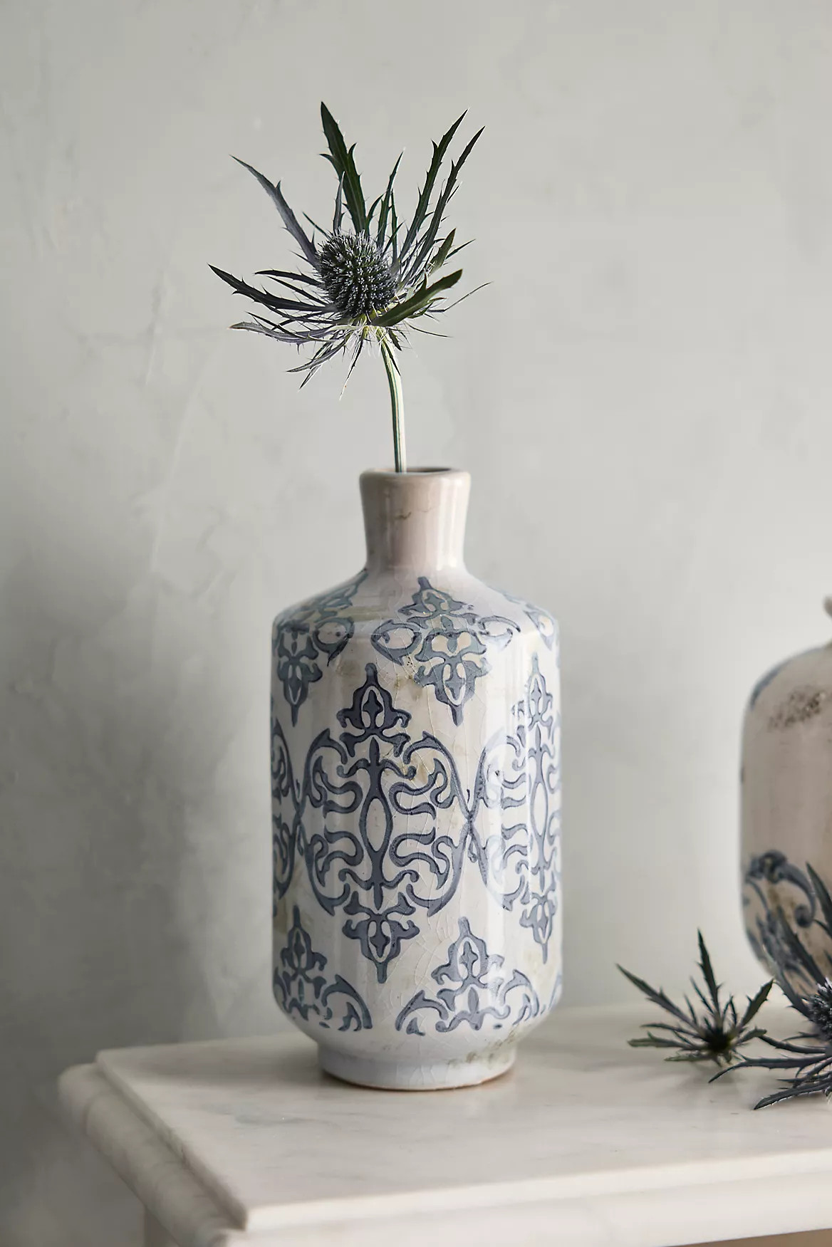 Damask Ceramic Vase, Tall | Anthropologie (US)