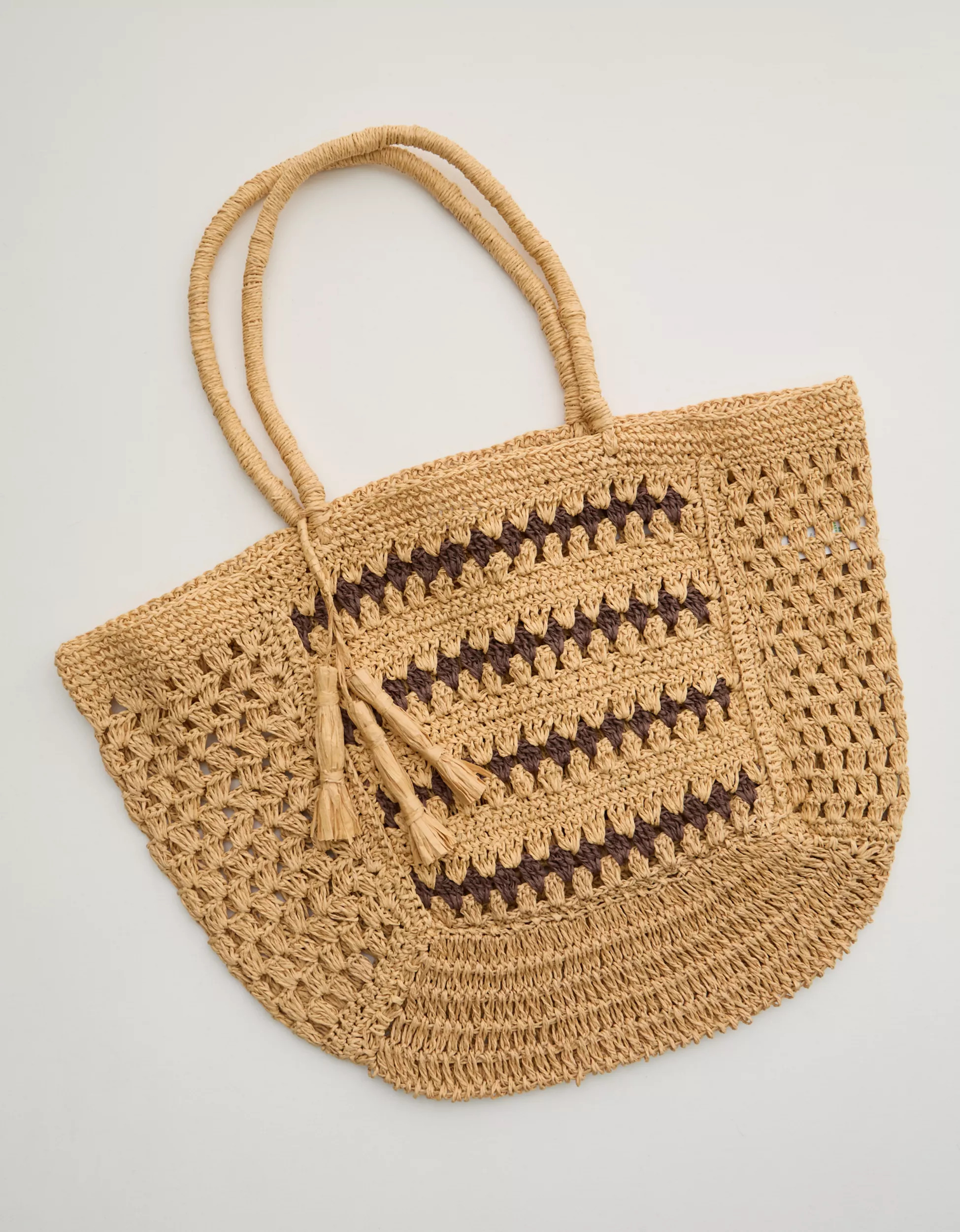 Aerie Mix Stitch Straw Bag | Aerie