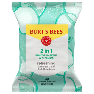 Burt's Bees Facial Cleansing Towelettes Refreshing Cucumber Mint - 30ct | Target