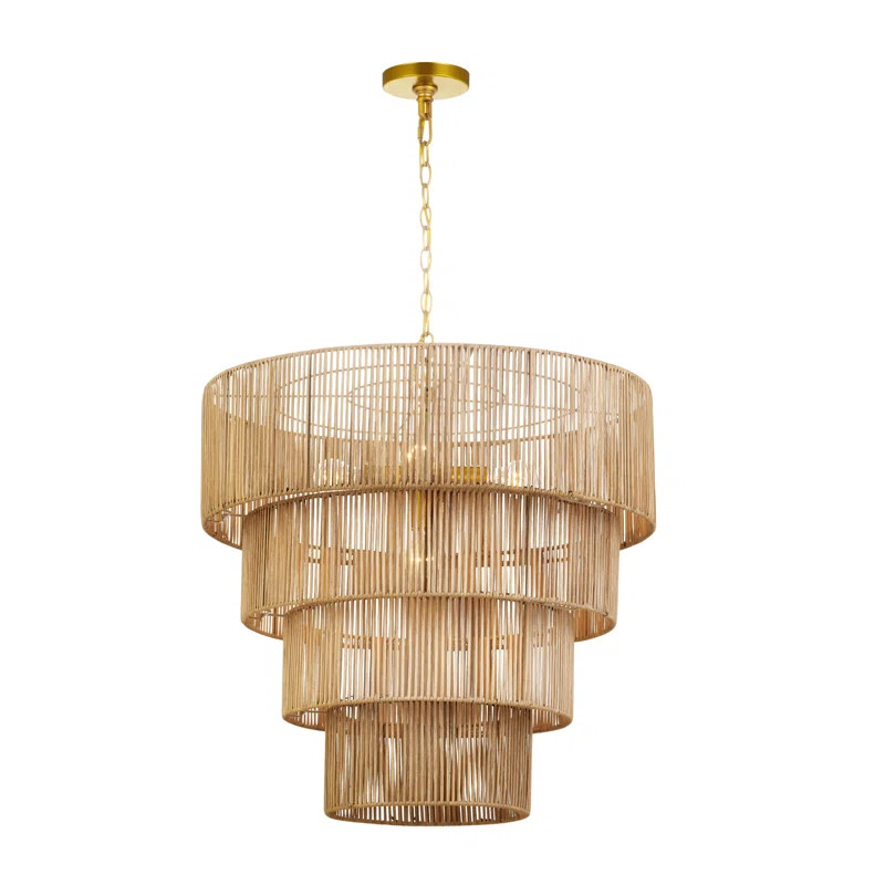 Aleris 5 - Light Shaded Tiered Rattan Pendant | Wayfair North America