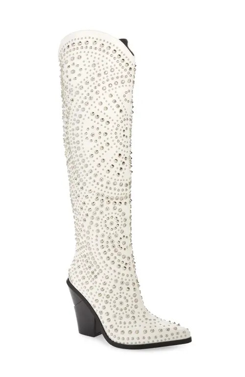 AZALEA WANG Texas Western Boot in White at Nordstrom, Size 10 | Nordstrom