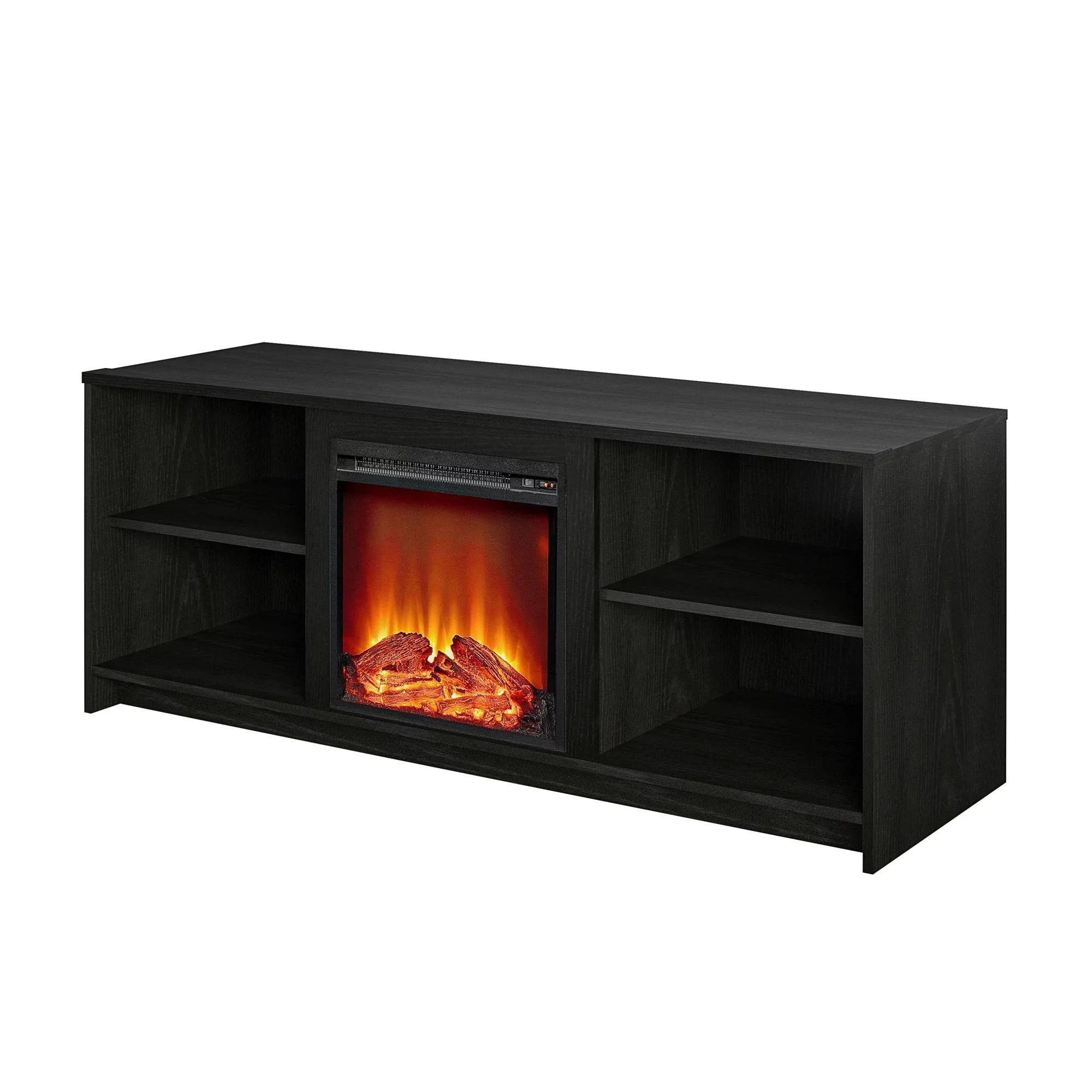 Mainstays Fireplace TV Stand for TVs up to 65", Black Oak | Walmart (US)