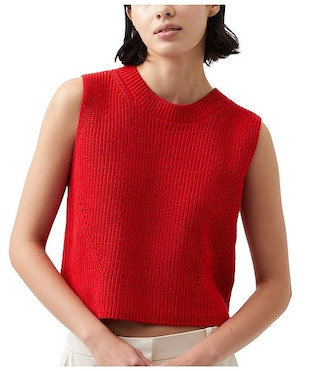 French Connection Mozart Crew Neck Sleeveless Pullover Vest Top | Dillard's | Dillard's