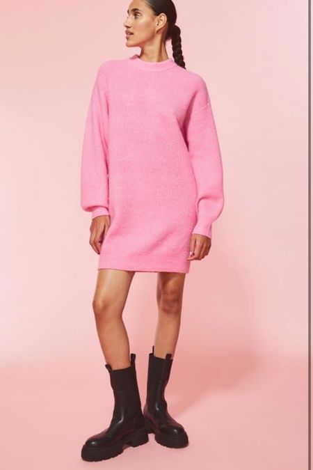 Pink jumper dress and black leather chunky ankle boots

#LTKstyletip #LTKunder50 #LTKshoecrush