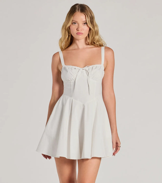 Ray Of Beauty Lace-Up Corset Skater Dress | Windsor Stores