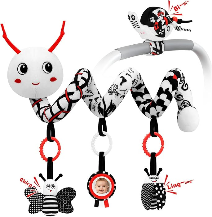 High Contrast Baby Toys for Newborn, Black and White Baby Sensory Toys 0-12 Months with Car Seat ... | Amazon (US)