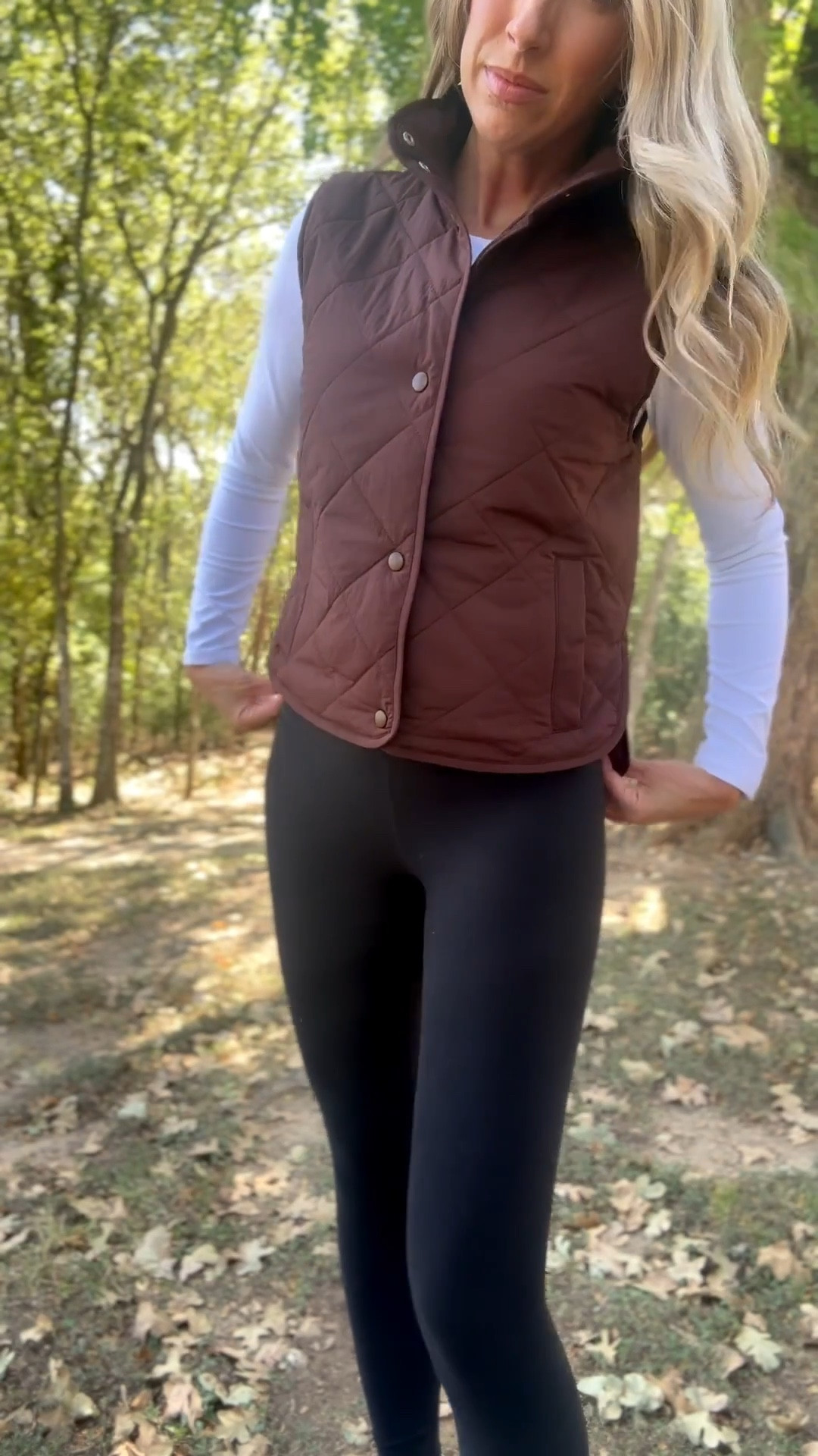 The cutest athleisure outfit. Cannot believe this puffer vest is target! And this Amazon workout top is perfect under vests. Vuori leggings, gifts for her, puffer vest, hiking outfit. Glassalwaysfull 
Vest: XS
White top: S
Leggings: S


#LTKActive #LTKFindsUnder100 #LTKSeasonal