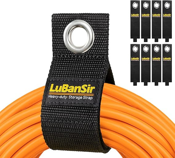 LuBanSir 9 Pack Extension Cord Holder, 17-Inch Heavy Duty Storage Strap for Garage Organization a... | Amazon (US)