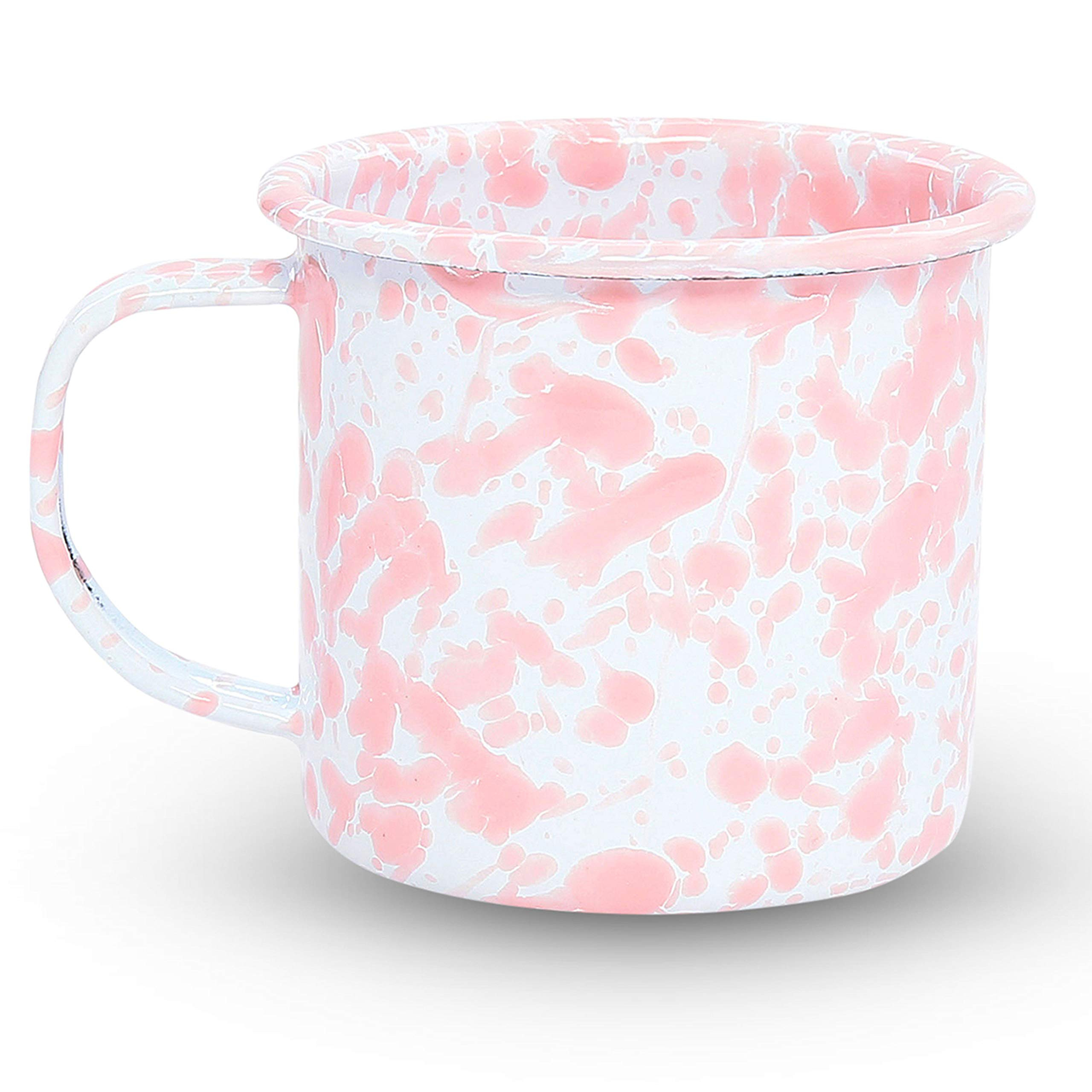 Crow Canyon Home Enamelware Mug, 12 Ounce, Pink/White Splatter (Single) | Amazon (US)